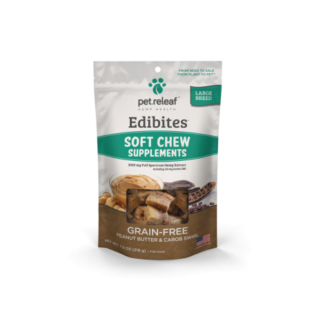 Pet Releaf Soft Chew Edibites Large Breed Peanut Butter & Carob Swirl