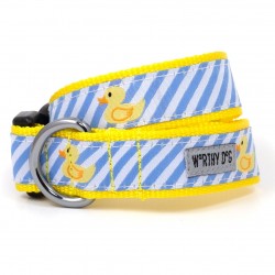 The Worthy Dog Lt. Blue Stripe Rubber Duck Collar