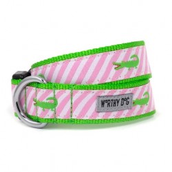The Worthy Dog Pink Stripe Alligator Collar